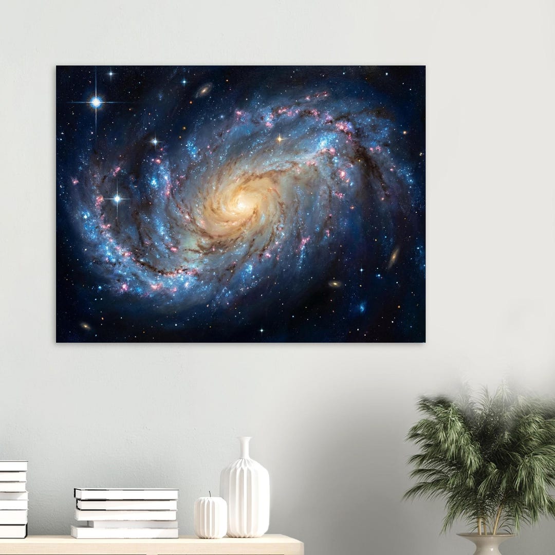 Spiral Galaxy Art Print | Celestial Blue Orange Hues - Etsy