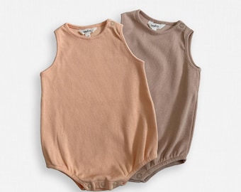 Organic Cotton Adjustable 2-Piece Baby Bodysuit Set | GOTS Certified | Natural Soft Newborn Outfit