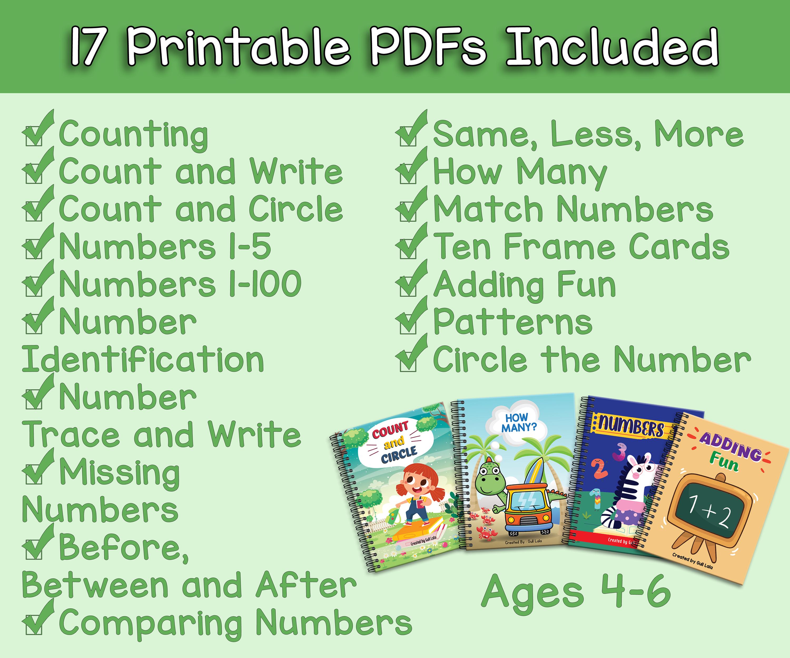 Kindergarten Math Worksheets Mega Bundle | Counting Numbers 1–100 ...