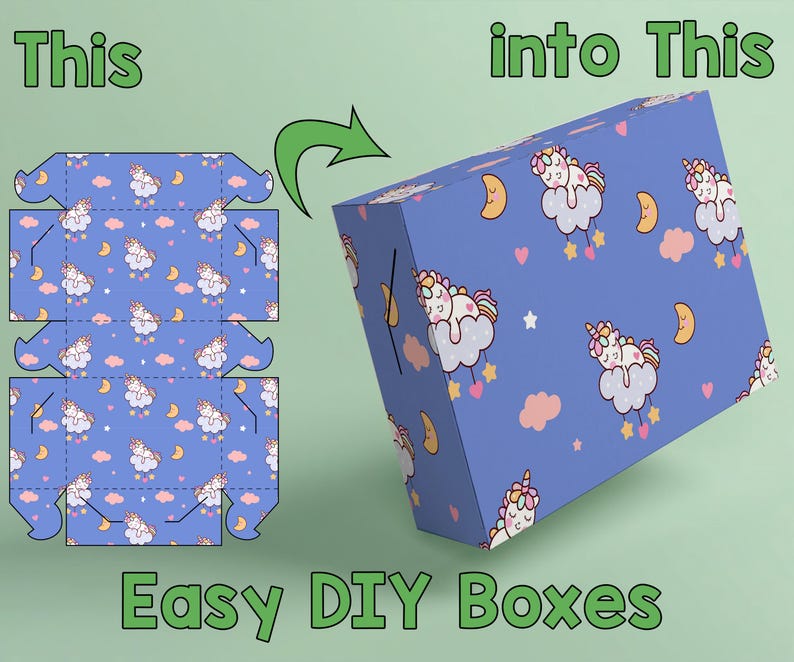 Printable Foldable Boxes Template PDF | Kids Craft Activity | Cut Fold ...