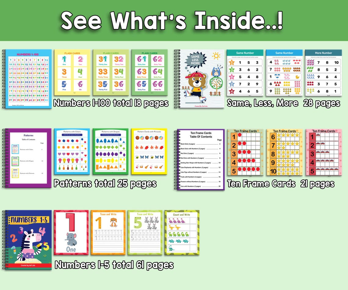 Kindergarten Math Worksheets Mega Bundle | Counting Numbers 1–100 ...