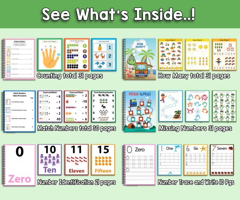 Kindergarten Math Worksheets Mega Bundle | Counting Numbers 1–100 ...