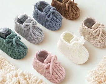 Knitted Infant Baby Shoes – Soft Newborn Booties for Boys & Girls, Solid Color Baby Footwear, Cozy Shoes for 0–18 Months