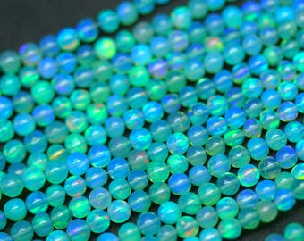 Ethiopian Opal Round Beads Strand: Natural Gemstone Jewelry Making Supplies (3.5-5.5 MM)
