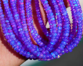 Purple Ethiopian Opal Rondelle Beads (3-6 mm) Gemstone Strand