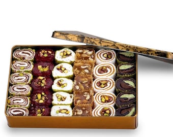 Luxuriöse gemischte türkische Freude 2,8 lbs (1,3 kg), große Metallbox Lokum Geschenkset