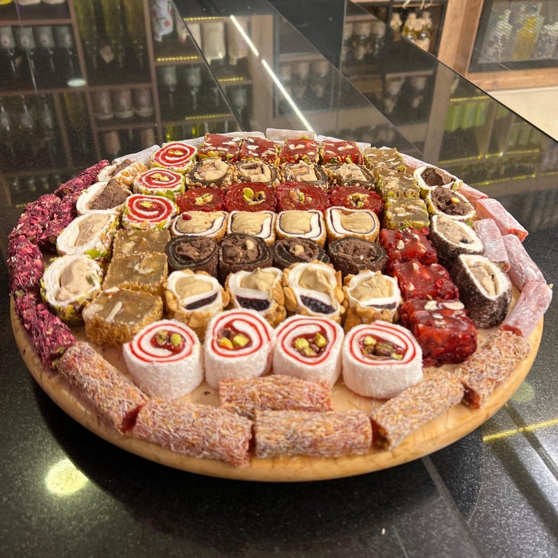 Assorted Creamy Mixed Turkish Delight, Turkish Delights With Fruits and ...