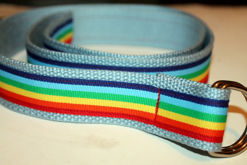 Retro Rainbow Belt 1.25 Wide Mens rainbow belt Ladies Rainbow BElt Adult Size Rainbow Belt Costume Belt image 3