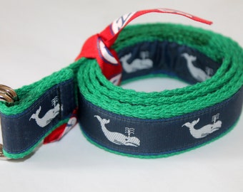 Kids Whale Belt Boys Whale Belt Nautical Belt Navy Whale belt Girls Whale Belt Whale D Ring Belt Childrens Whale Belt Ribbon Belt