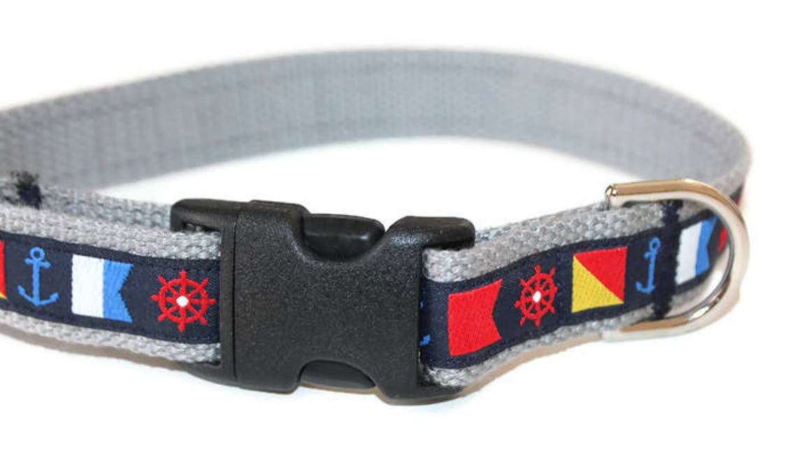 Nautical Dog Collar and Leash Boat Flag Collar and Leash Red Etsy