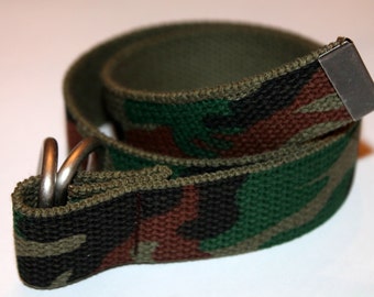 Men&#39;s Camouflage Belt Camo Buckle Belt Slide Buckle Belt Military Belt Men&#39;s Army Belt Camouflage Webbing Belt Men&#39;s D Ring Belt