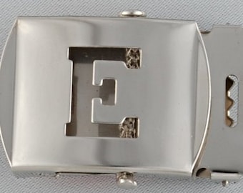 Initial Belt Buckle Silver Slide Buckle Fits 1 1/4 width ANY LETTER AVAILABLE
