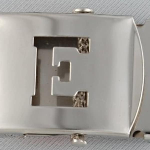 Initial Belt Buckle Silver Slide Buckle Fits 1 1/4 width ANY LETTER AVAILABLE