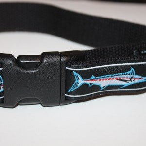 Marlin Dog Collar Black Sailfish Pet Collar Nautical Fish Collar Large Dog Collar Small Dog Collar Preppy Boat Dog Collar Marlin Pet Collar