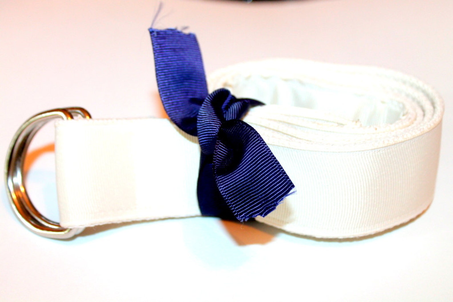White Belt D Ring Ribbon Belt Men Women 1.5 Wide White Etsy