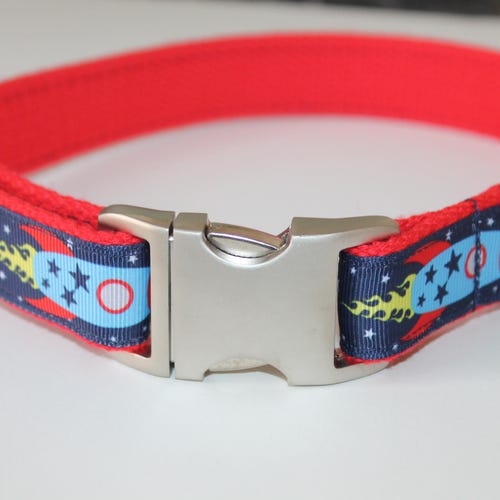 Rocket Ship Dog Collars Science Dog Collar and Leash Large Dog Etsy