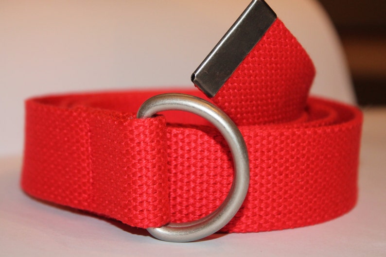Red D Ring Belt Red Webbing Belt Red Canvas Belt Red Mens Belt - Etsy