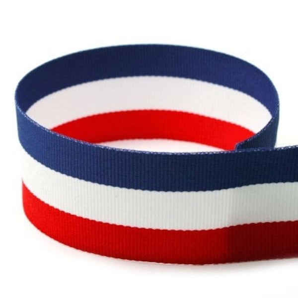 Flag Ribbon French Flag America Ribbon Grosgrain Ribbon 1.5" or 1" wide