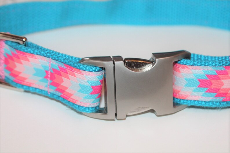 Dog collar Aztec Dog Collar Coral Dog Collar Summer Collar Tribal Dog Collar Girl Dog Collar Pink Dog Collar Large Collar Small Collar image 4