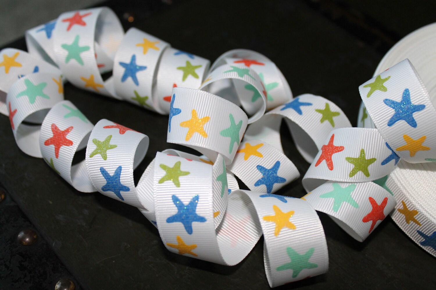 Strandkorb Ribbon Starfish Ribbon Sparkly Beach Summer Ocean Ribbon - Etsy