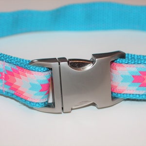 Dog collar Aztec Dog Collar Coral Dog Collar Summer Collar Tribal Dog Collar Girl Dog Collar Pink Dog Collar Large Collar Small Collar image 8