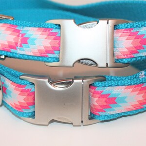 Dog collar Aztec Dog Collar Coral Dog Collar Summer Collar Tribal Dog Collar Girl Dog Collar Pink Dog Collar Large Collar Small Collar image 1