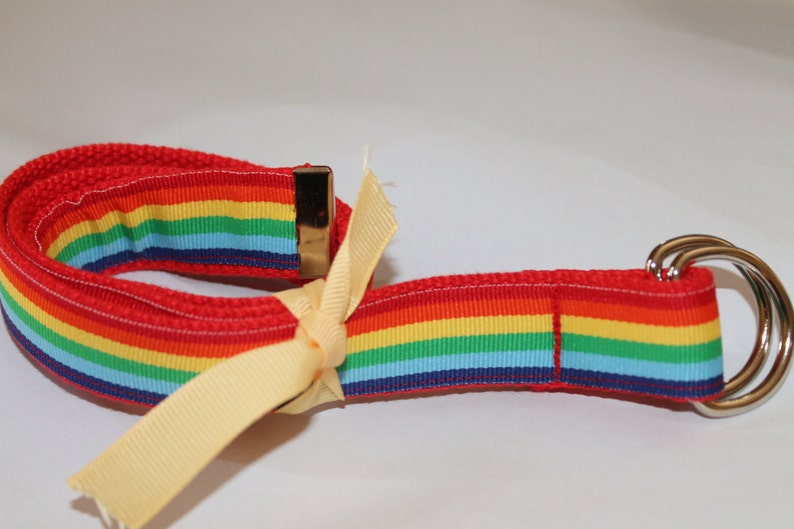 Kids Rainbow Belt Rainbow Ribbon Belt Girls Rainbow D Ring Etsy