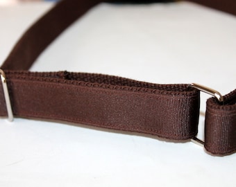 Brown Easy Off Belt Hook and Loop with D Ring School Uniform Dark Brown