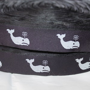 Whale Ribbon Navy Whale Ribbon White and Navy Whale Ribbon White Whale ...
