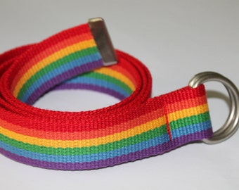 Kids Rainbow  Belt D Ring Kids D Ring Belt Rainbow Striped Belt Girls Rainbow Belt Plus Size Rainbow Belt Boys Rainbow Belt Kids D Ring