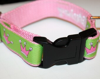 Princess Crown Dog Collar Poodle Collar GIrl Dog Collar  Princess PUppy Princess Crown Collar Girls Dog