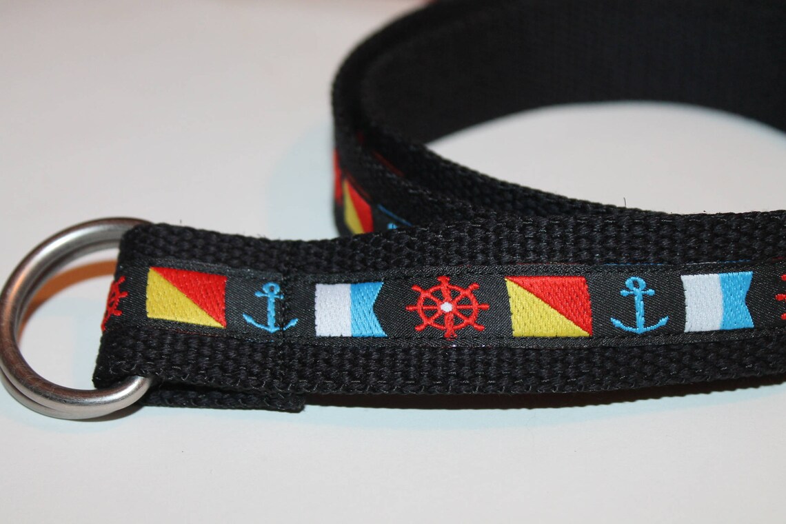 Nautical Flag Belt D Ring Belt 1.25 Wide Men and Etsy