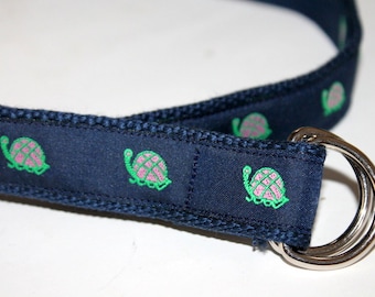 Turtle Ribbon Navy Sea Turtle Ribbon Craft Supplies Turtle Jacquard RIBBON ONLY