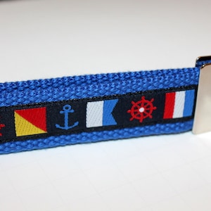 Nautical Flag Key Fob Key Chain Anchors and Wheels