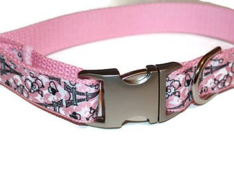 Paris Dog Collar and Leash French Dog Collar and Leash Girl Dog Collar Eiffel Tower Dog Leash French Poodle Dog Collar & Leash Puppy Collar