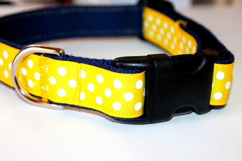 Yellow Dog Collar and Leash Navy Dog Collar and Leash Preppy Etsy