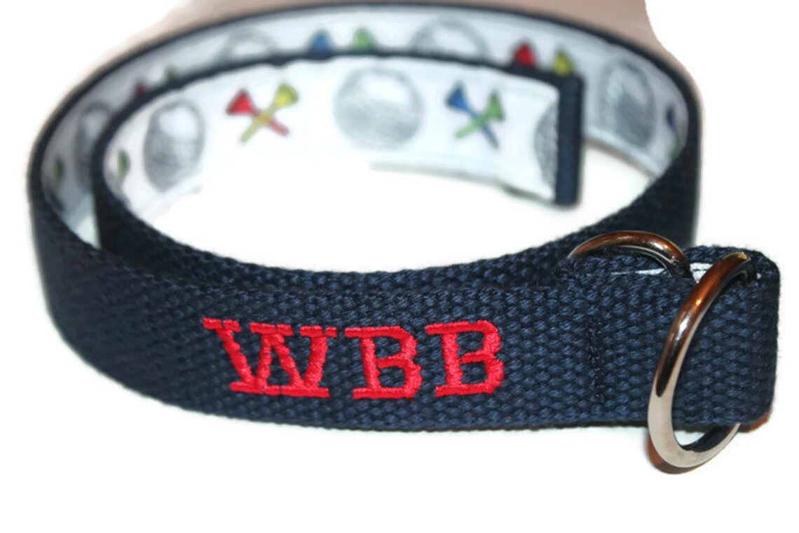 Kids Golf Belt Navy Monogram Belt Personalized Reversible Belt Etsy