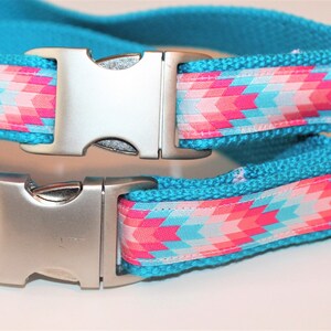 Dog collar Aztec Dog Collar Coral Dog Collar Summer Collar Tribal Dog Collar Girl Dog Collar Pink Dog Collar Large Collar Small Collar image 3