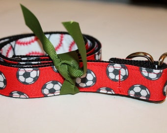 Boys Sport Belt Reversible Baseball Belt Soccer Team Belt Red Boys Belt Sport D Ring Belt BAseball Team Belt Soccer Ball Belt