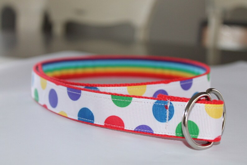 Rainbow Belt Reversible Girls Belts Polka Dot Girl Belt Circus Etsy