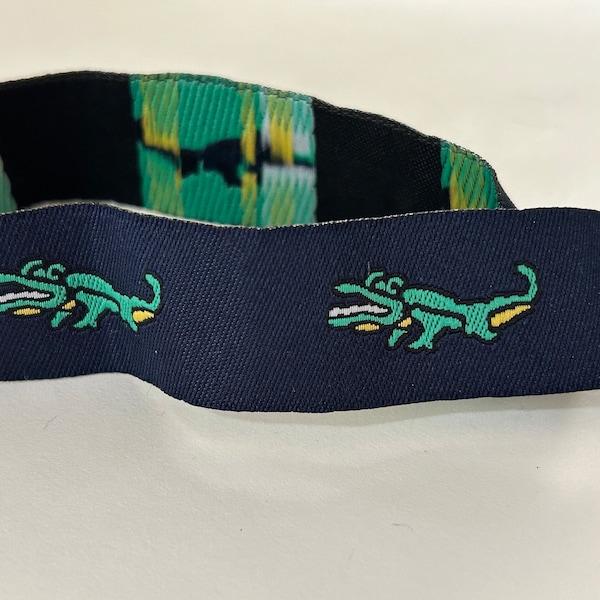 Alligator Ribbon Navy Turquoise Alligator Ribbon Green Alligator Jacquard Ribbon nautical Ribbon Trim 7/8"