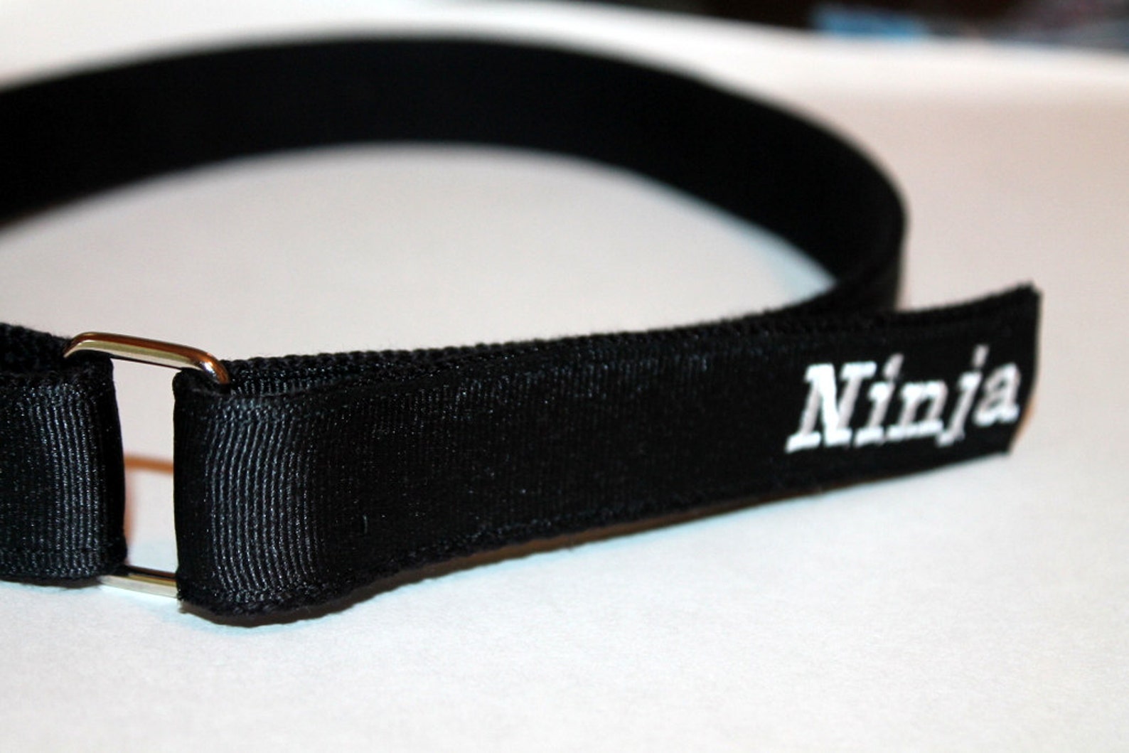 Kids Easy Belt Hook and Loop Belt With D Ring Black Monogram Etsy