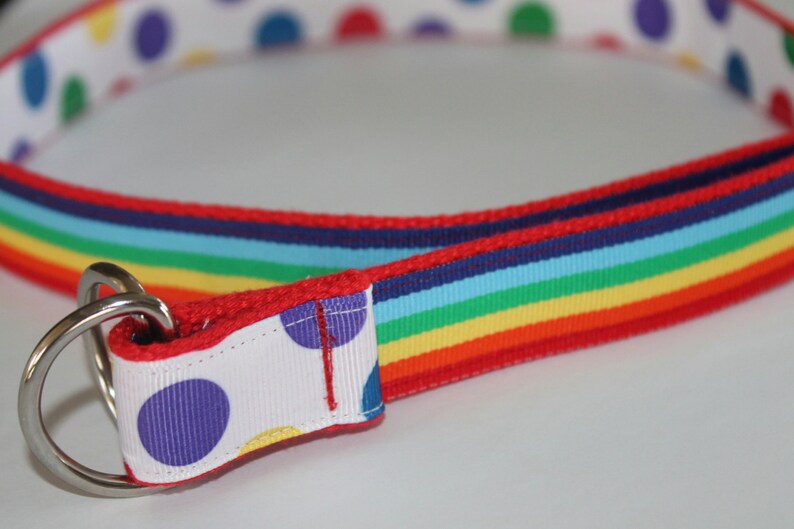 Rainbow Belt Reversible Girls Belts Polka Dot Girl Belt Circus Etsy