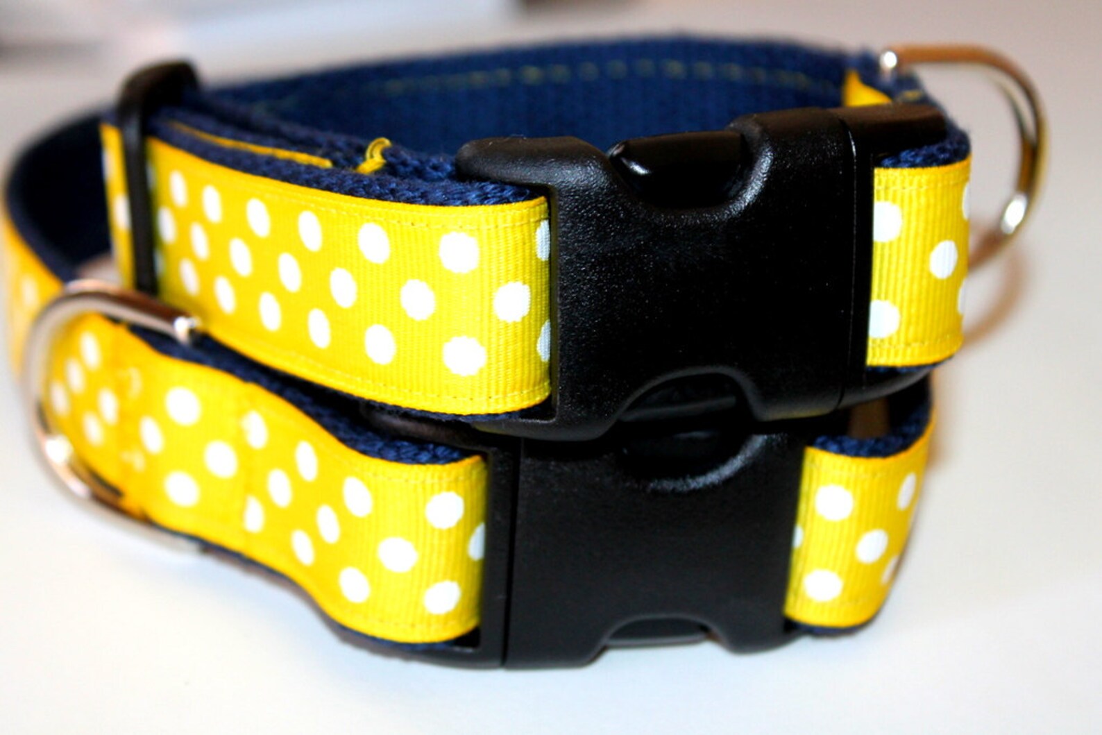 Yellow Dog Collar and Leash Navy Dog Collar and Leash Preppy Etsy