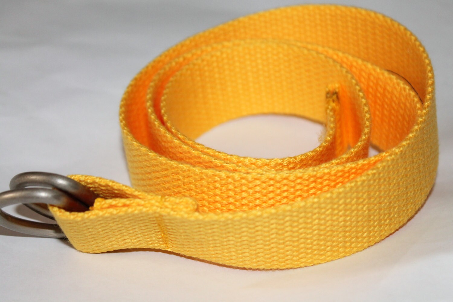 Yellow D Rings D Ring Belt Yellow Webbing Belt Men Women 1.25