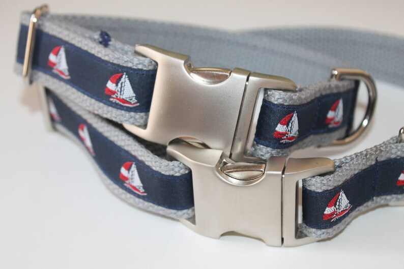 Sailboat Dog Collar Navy Boating Pet Collar Nautical Boat Etsy