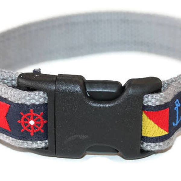 Nautical Dog Collar and Red Dog Collar Red Dog Collar