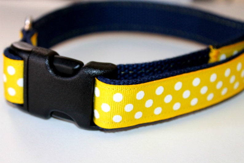 Yellow Dog Collar and Leash Navy Dog Collar and Leash Preppy Etsy