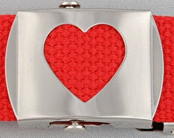 Heart Belt Heart Belt BUckle Girls Heart Belt Slide Belt with a Heart. Cut Out Heart Buckle