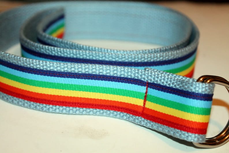 Retro Rainbow Belt 1.25 Wide Mens rainbow belt Ladies Rainbow BElt Adult Size Rainbow Belt Costume Belt image 1